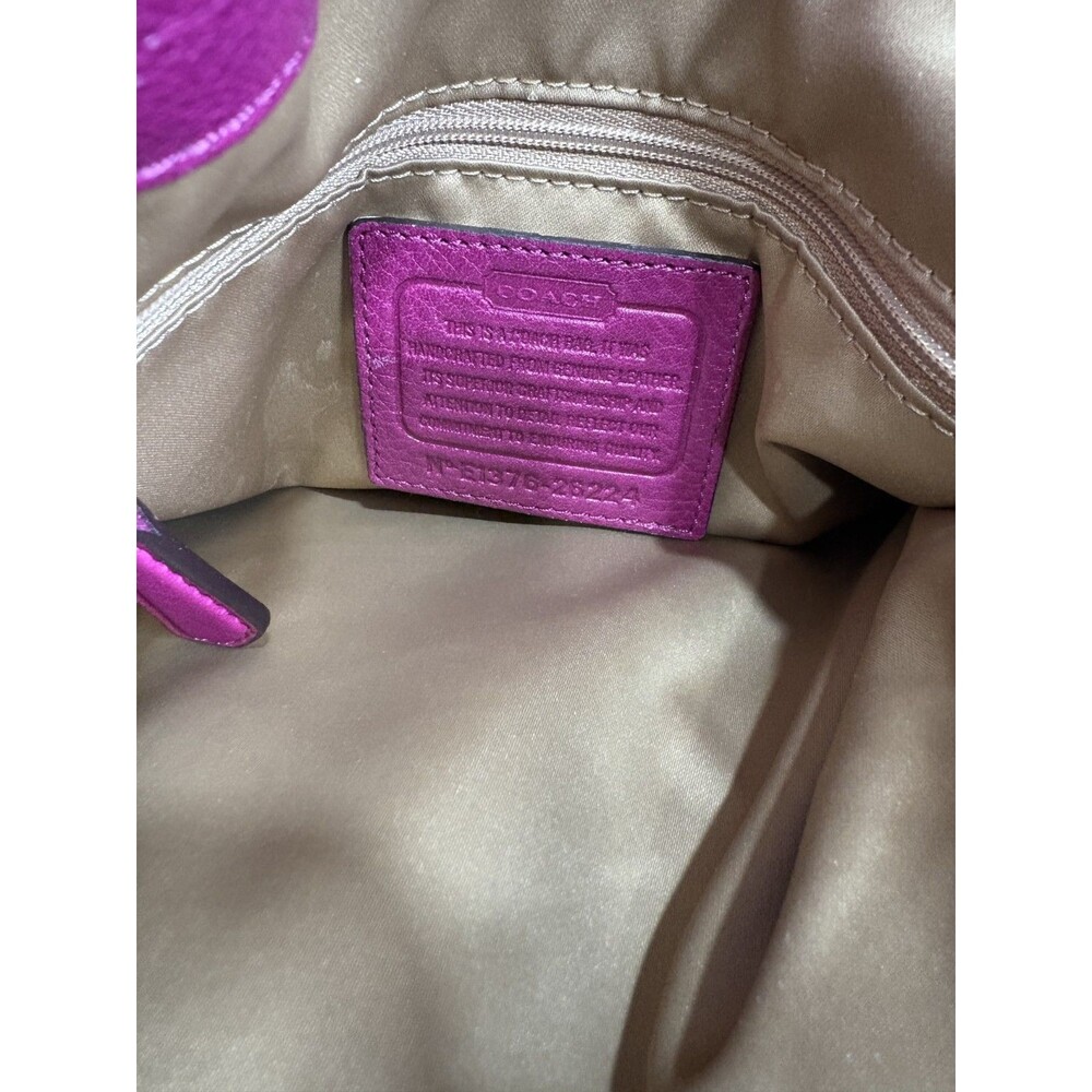 Coach Madison Phoebe Hot Pink Fuchsia Pebbled Leather Purse Bag - Picture 2 of 12